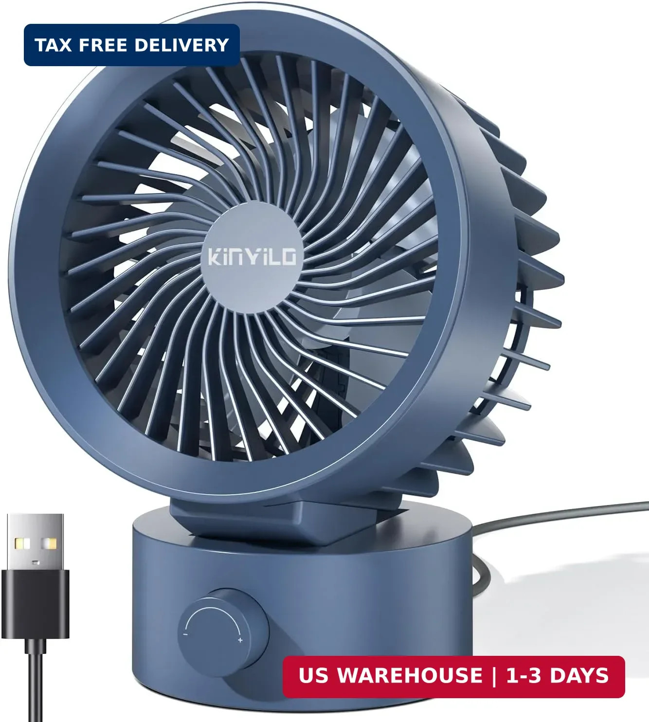 USB Desk Fan Small Quiet, Stepless Speed Flexible Adjust Mini Fans for Home Offi