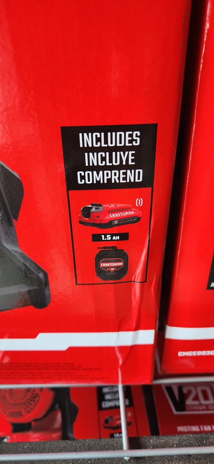 Craftsman V20 Misting Fan KIT +Battery +Charger 3-Speed Portable Bucket Top
