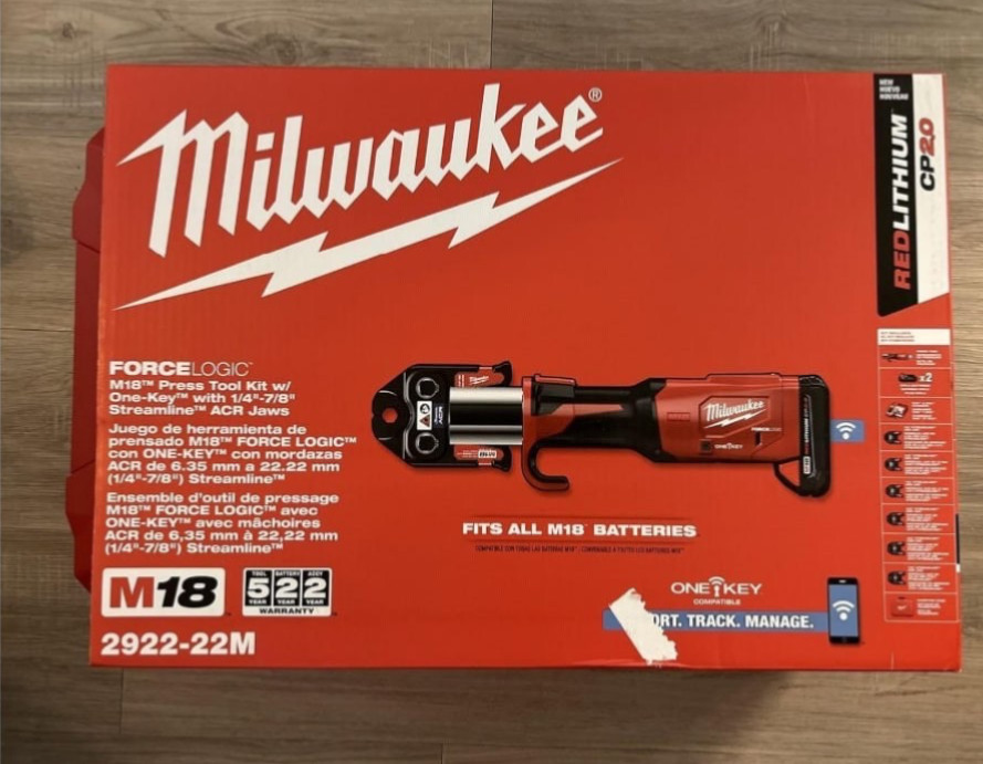 NEW Milwaukee Tool 2922-22 M18 Force Logic Press Tool With One-Key Kit w 1/2 In.