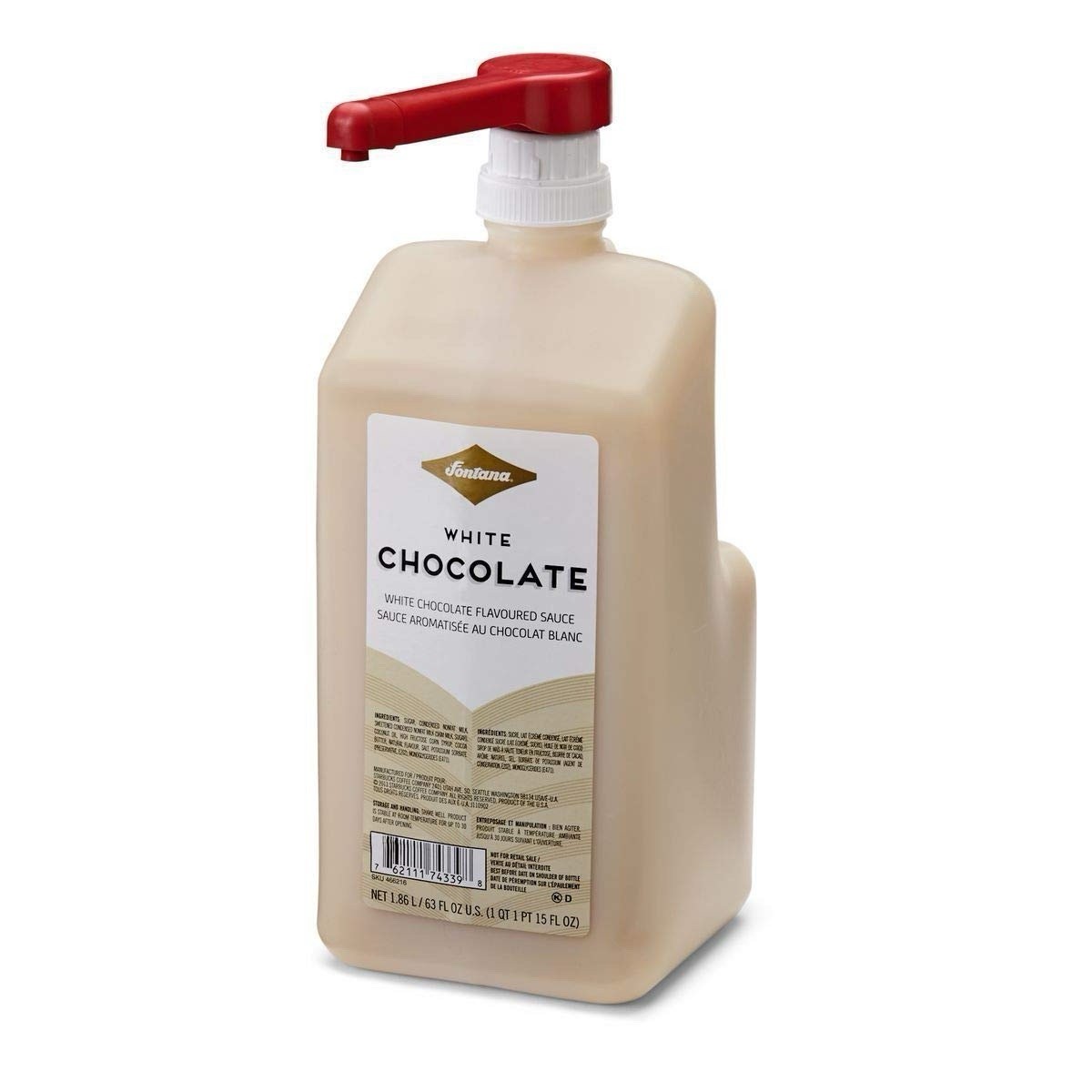 Fontana White Chocolate Mocha Sauce W/PUMP BEST BY MAR 30, 2026