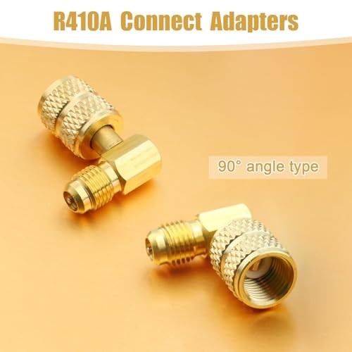 Pcs R410a Adapter for Mini Split Charging Adapter Vacuum Port with 2 90° Angle