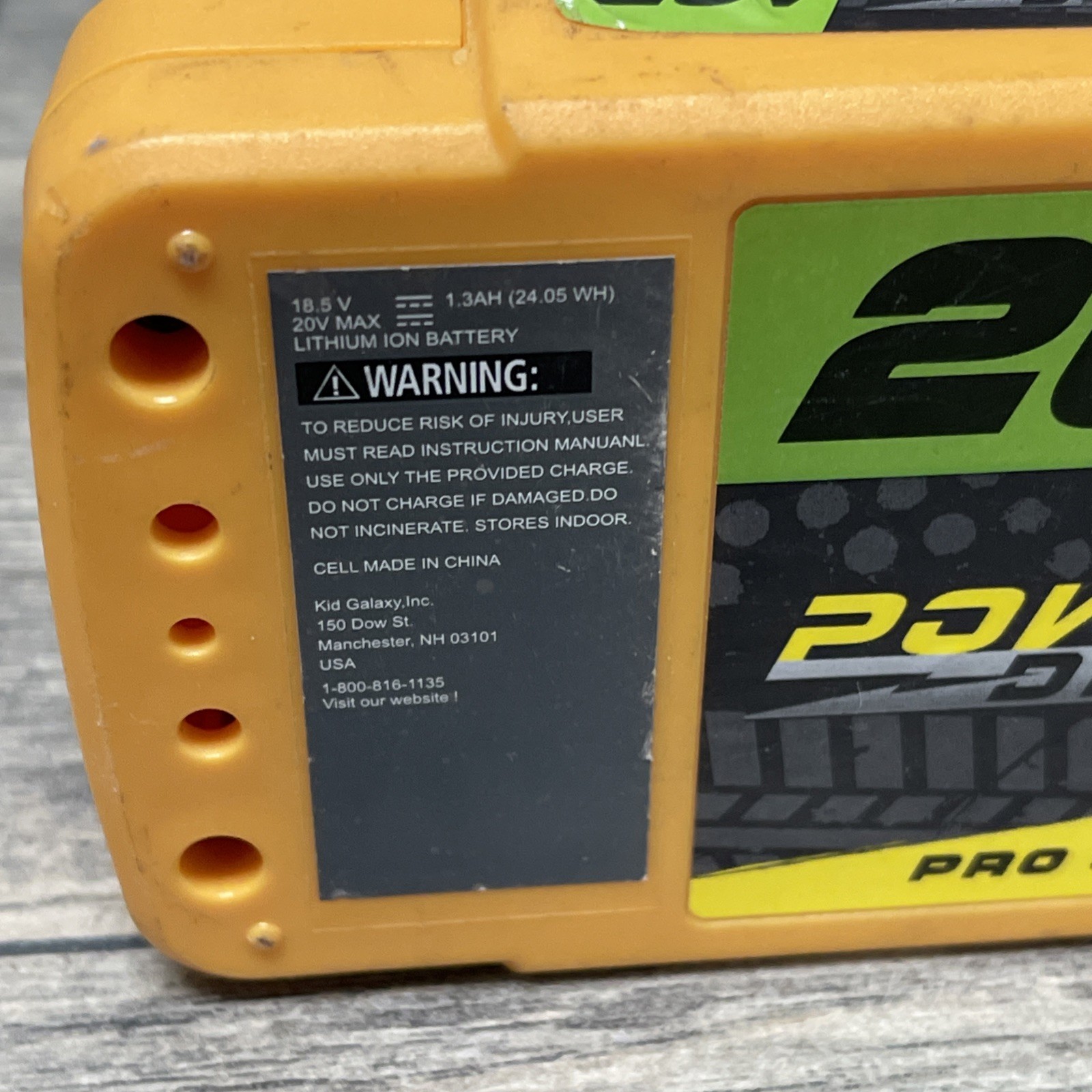 Power Drive Pro Series 20V Li-Ion Battery 1.3Ah Yellow