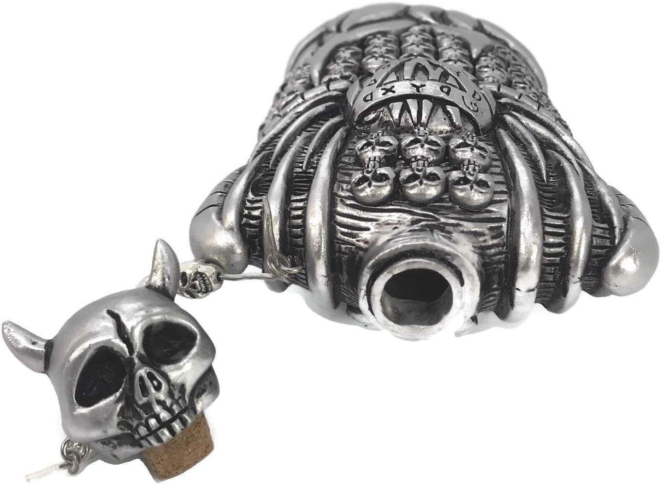 The LITTLE NICKY BOTTLE Flask Props Replica Skull Resin Silver