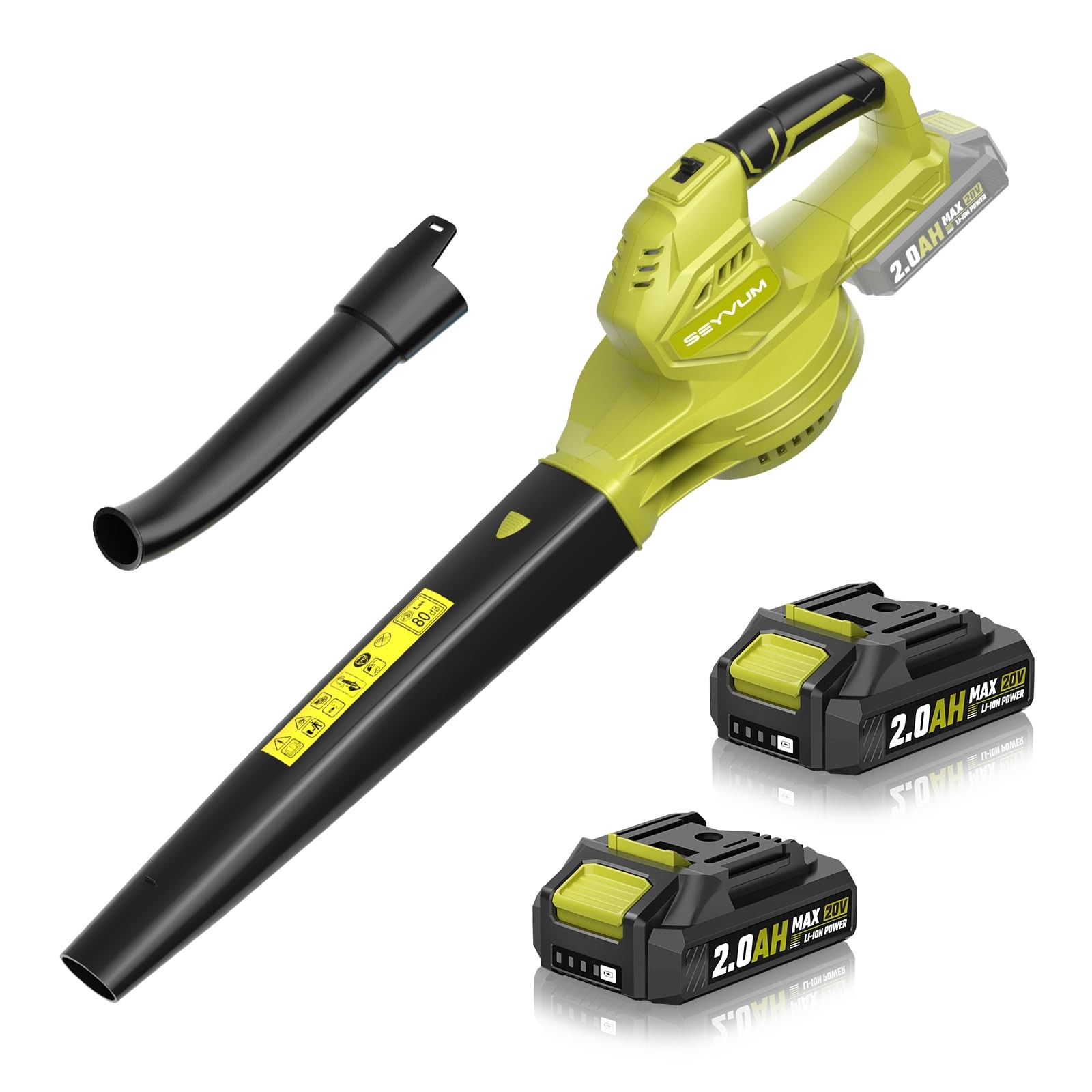 Leaf Blower 20V Cordless 350 CFM 150 MPH 15000 RPM – for Patio Cleaning