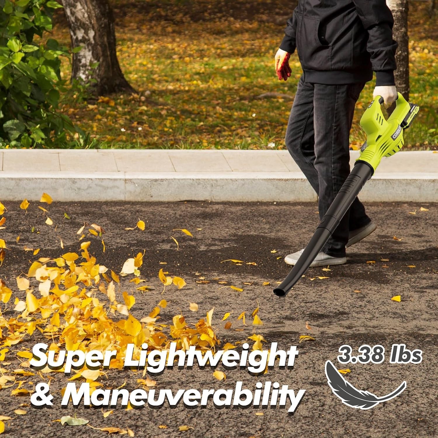 Powerful Rechargeable Leaf Blower, 150MPH Turbo Speed – 2.0Ah Batteries Included
