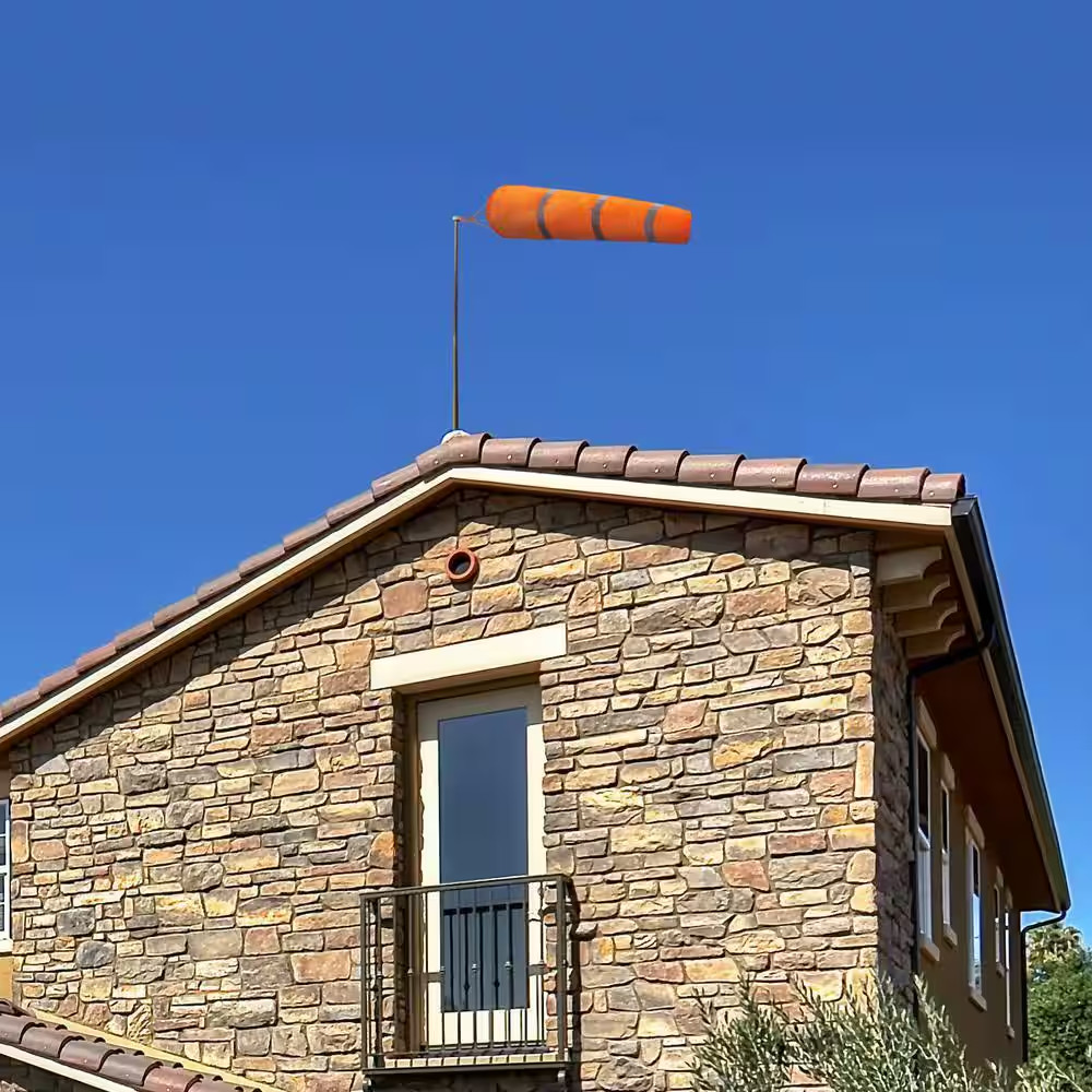 30 In. X 9.8 In. Orange Nylon Windsock Rip-Stop Wind Direction Measurement Sock