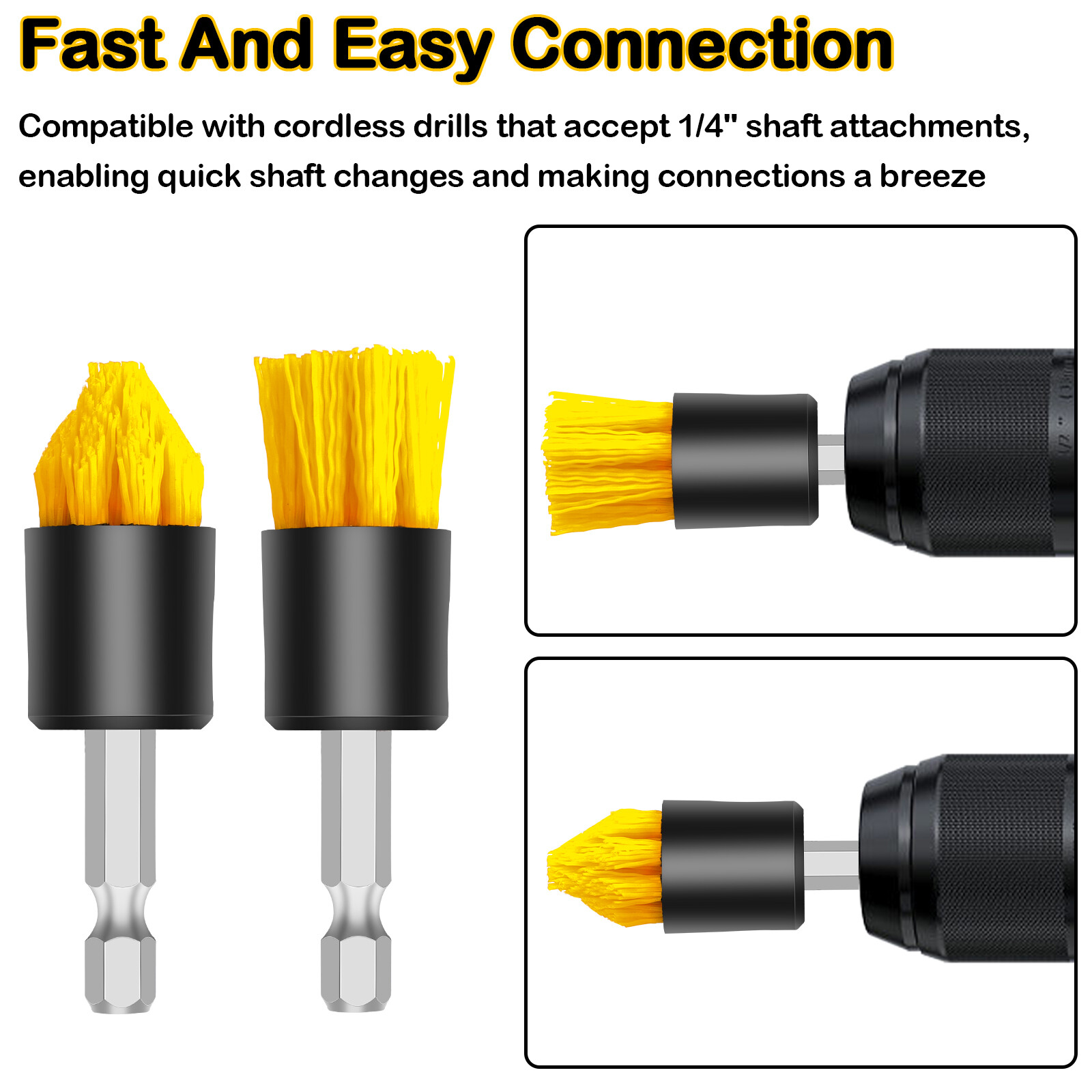 4X Drill Brush Set Power Scrubber Attachments Car Carpet Tile Grout Cleaning Kit