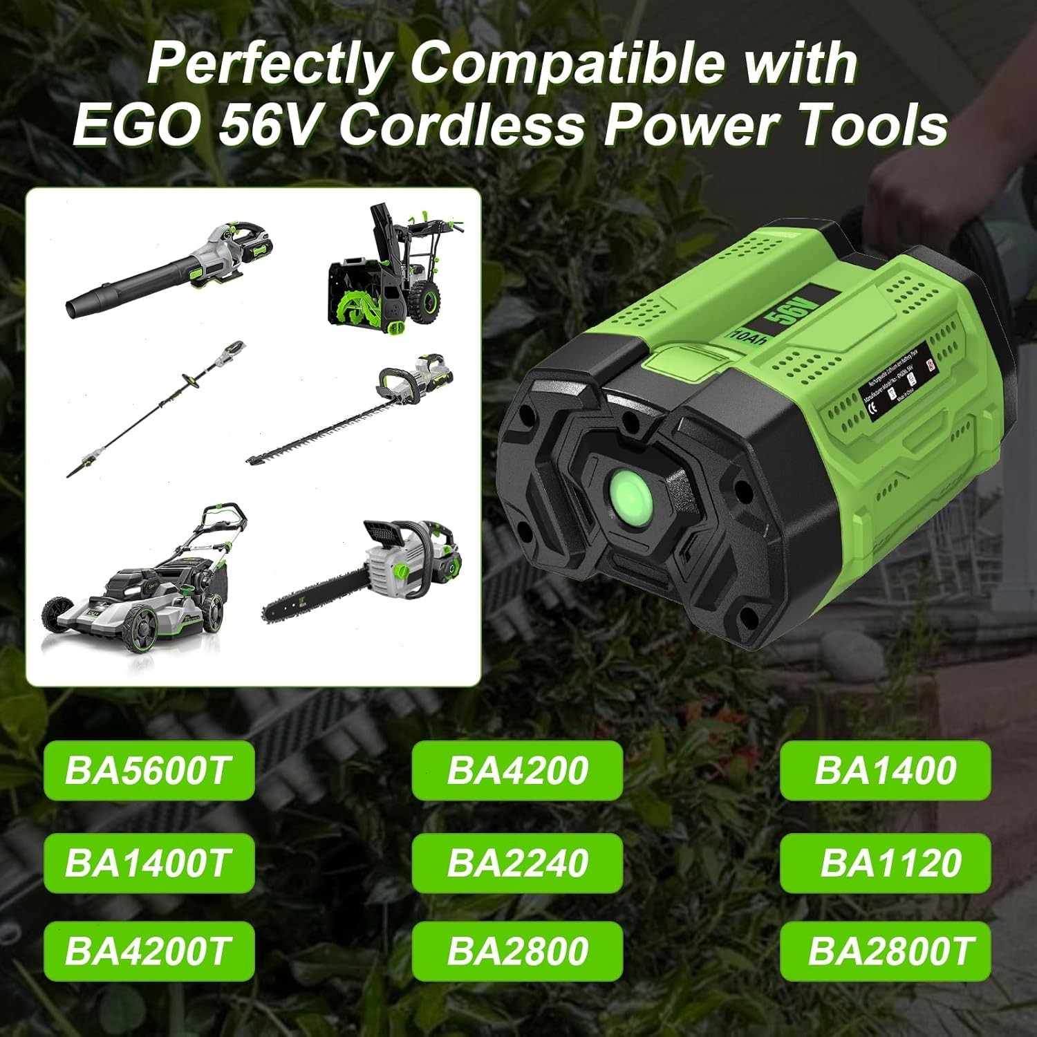 Genuine EGO POWER+ BA2800T 56V 10.0 Ah Lithium 12Ah Battery Upgrade Fuel Gauge