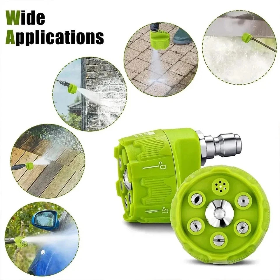 1Pc High Pressure Washer Nozzle Tips 6-in-1 Adjustable for Power Washer 1/4 Inch
