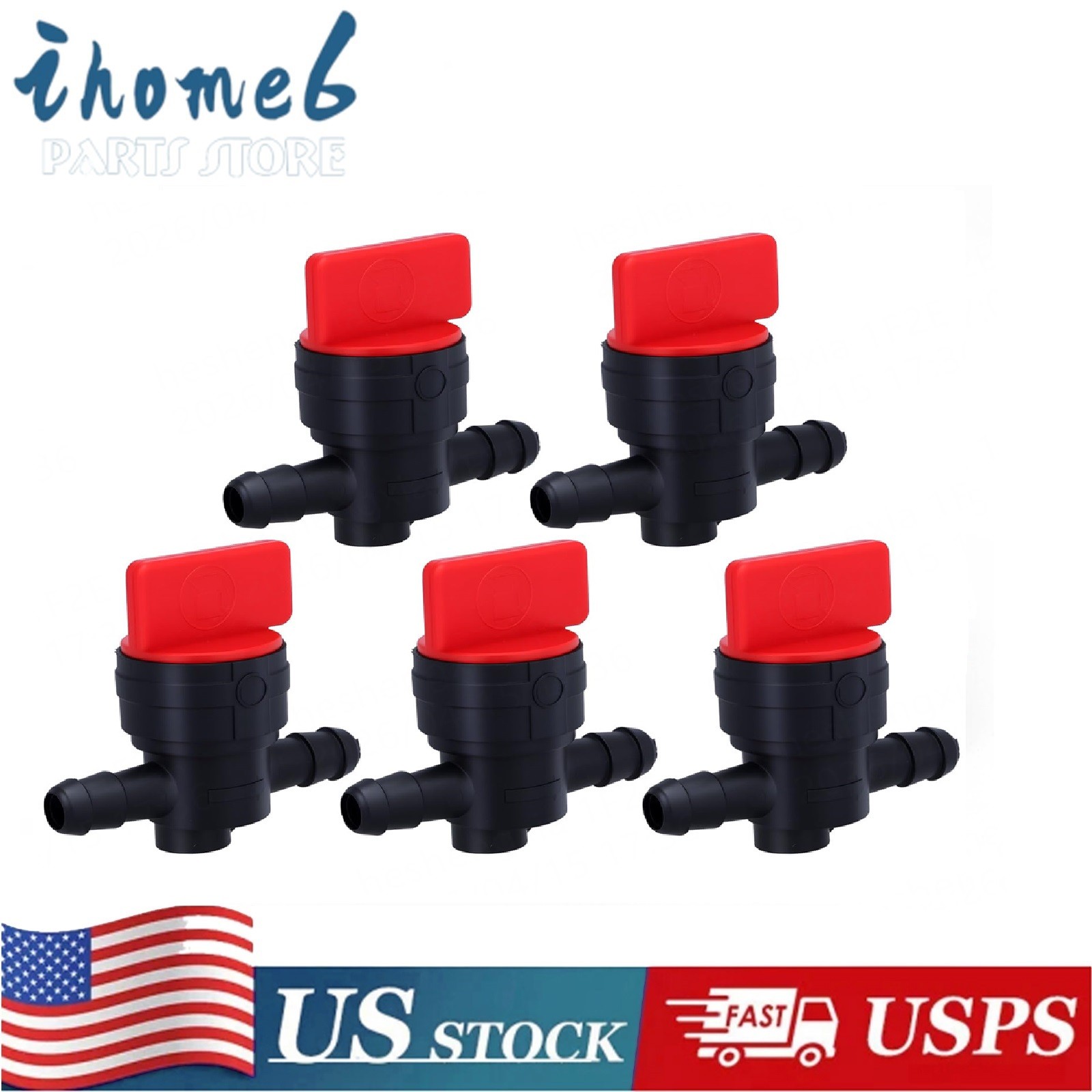5pcs 1/4″ InLine Straight Fuel Cut-Off Shut-Off Valve Petcock Riding Mower