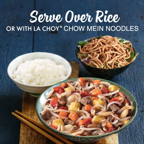 La Choy Beef Chow Mein 42 Oz Cans Pack of 3 Ready Meal With Beef Vegetables