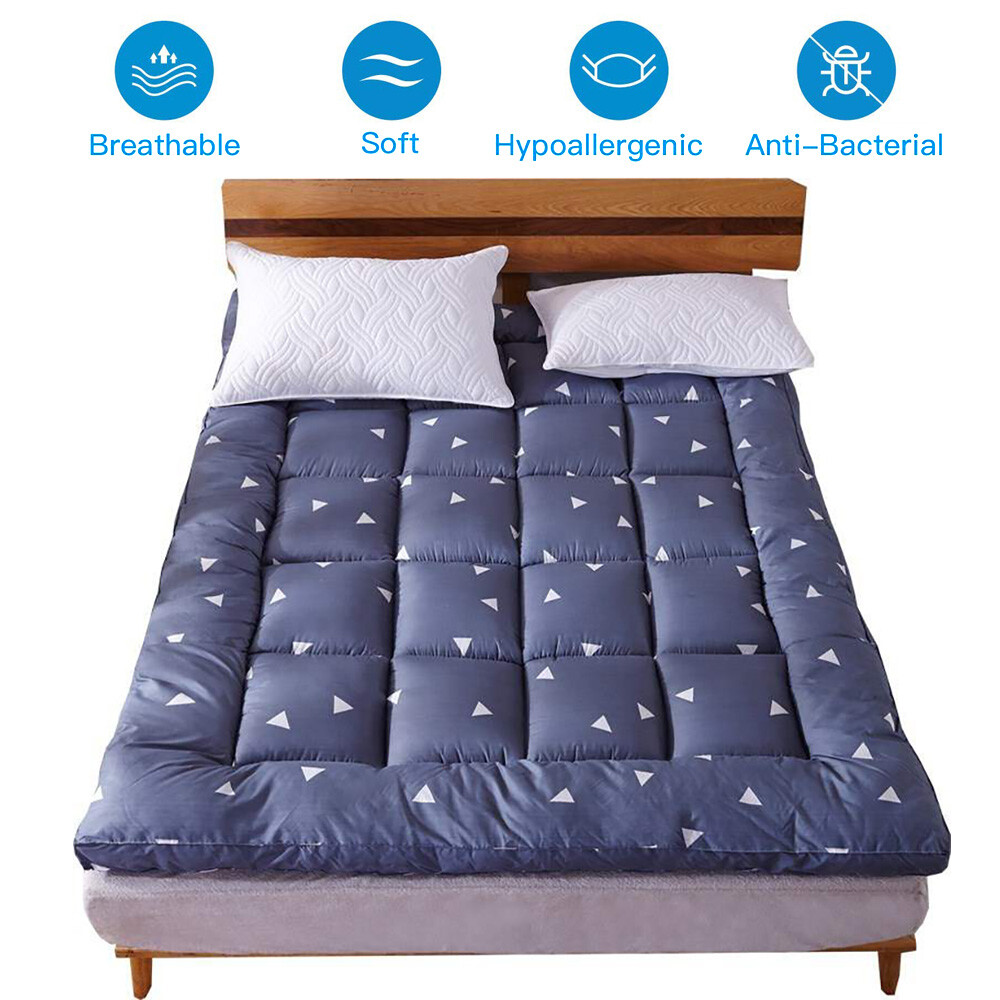 Soft Thick Mattress Pad Topper Quilted Fitted Mattress Protector Foldable Pad