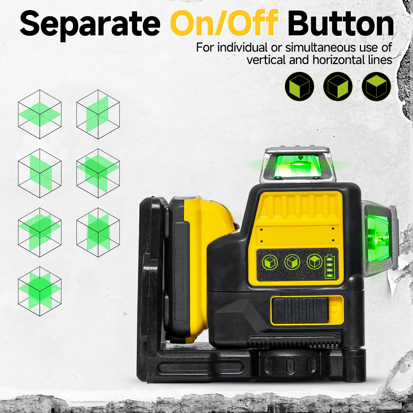 12V Green Line 3 x 360 Laser Level Laser + battery + charger