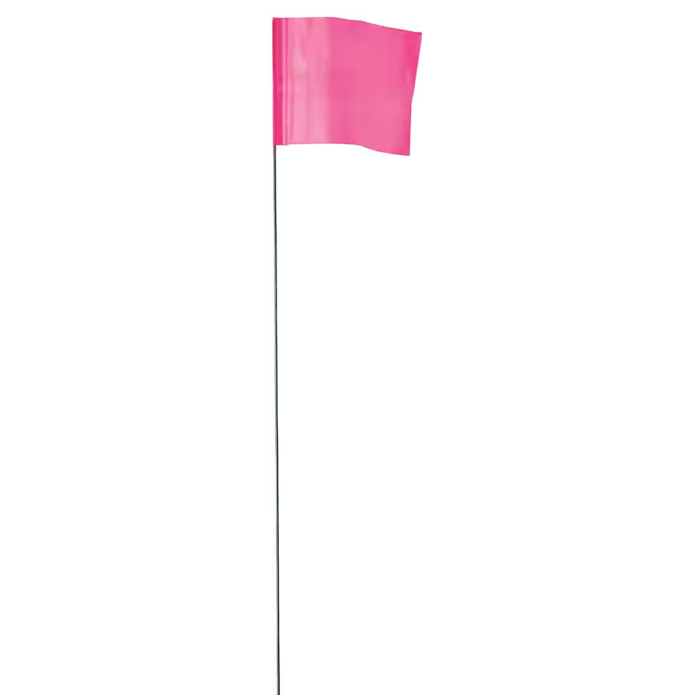 3.5 In. X 2.5 In. Pink Stake Flags (100-Pack)