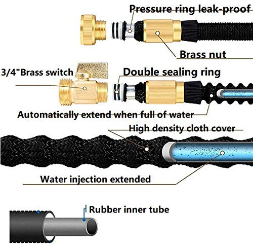 Garden Water Hose 50/75/100FT Deluxe Expandable Garden Hose Heavy Duty Flexible