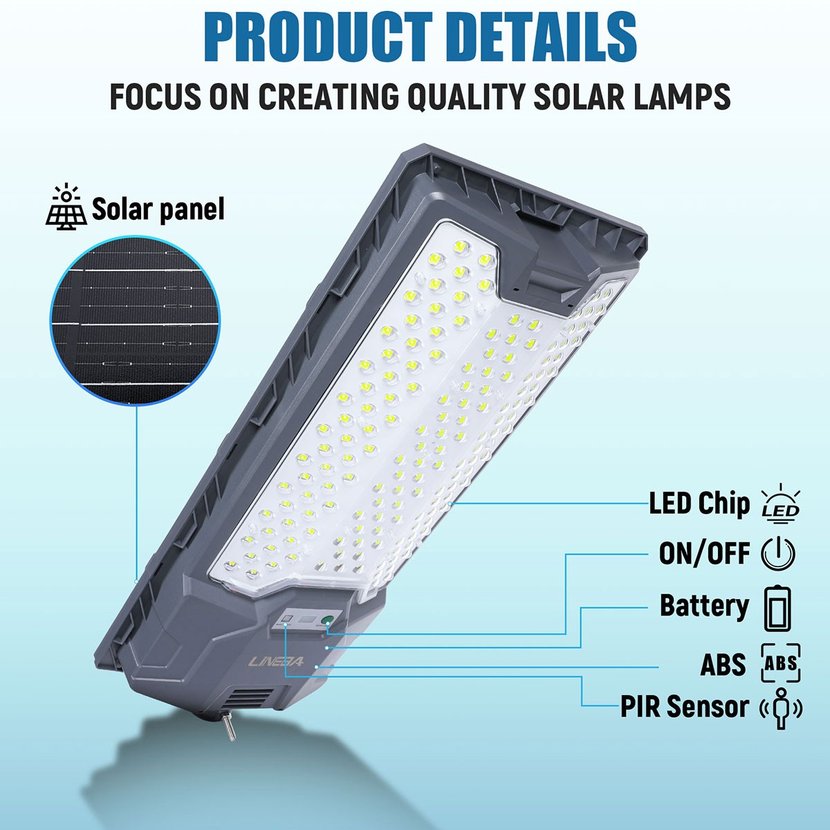 LED 2000W Commercial Solar Street Lights Outdoor Dusk to Dawn parking lot light