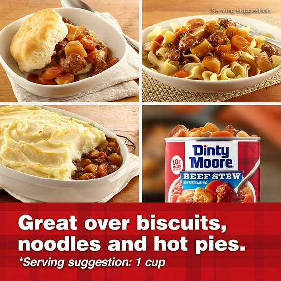 DINTY MOORE Beef Stew, Shelf-Stable, Steel Can 38 oz