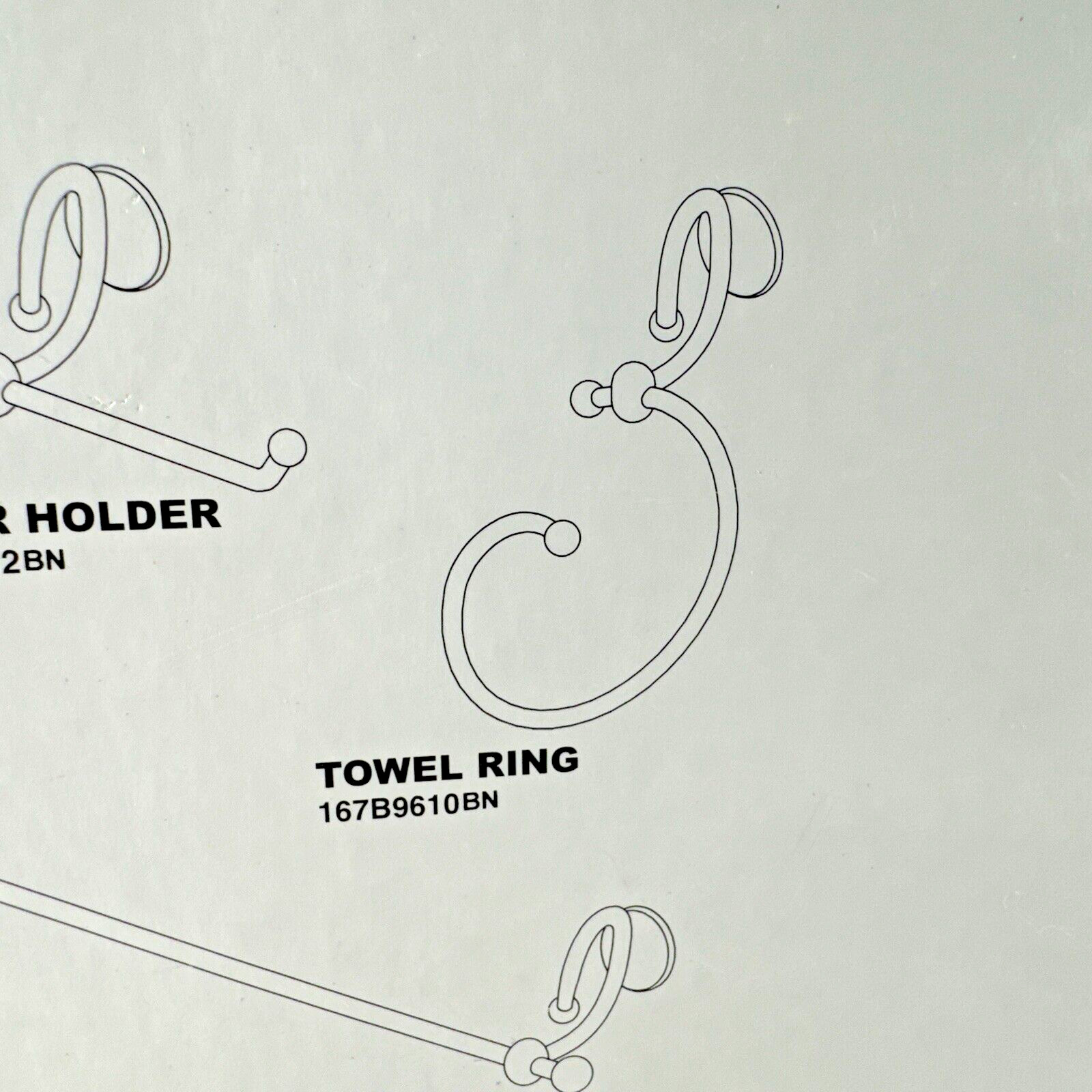 NOS 2005 Towel Ring for Bathroom Stainless Steel 167-B9610BN Manning Series