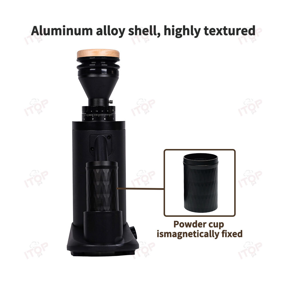Electric Coffee Grinder ITOP40 plus Updated Conical or Flat Burr Stepless Speed