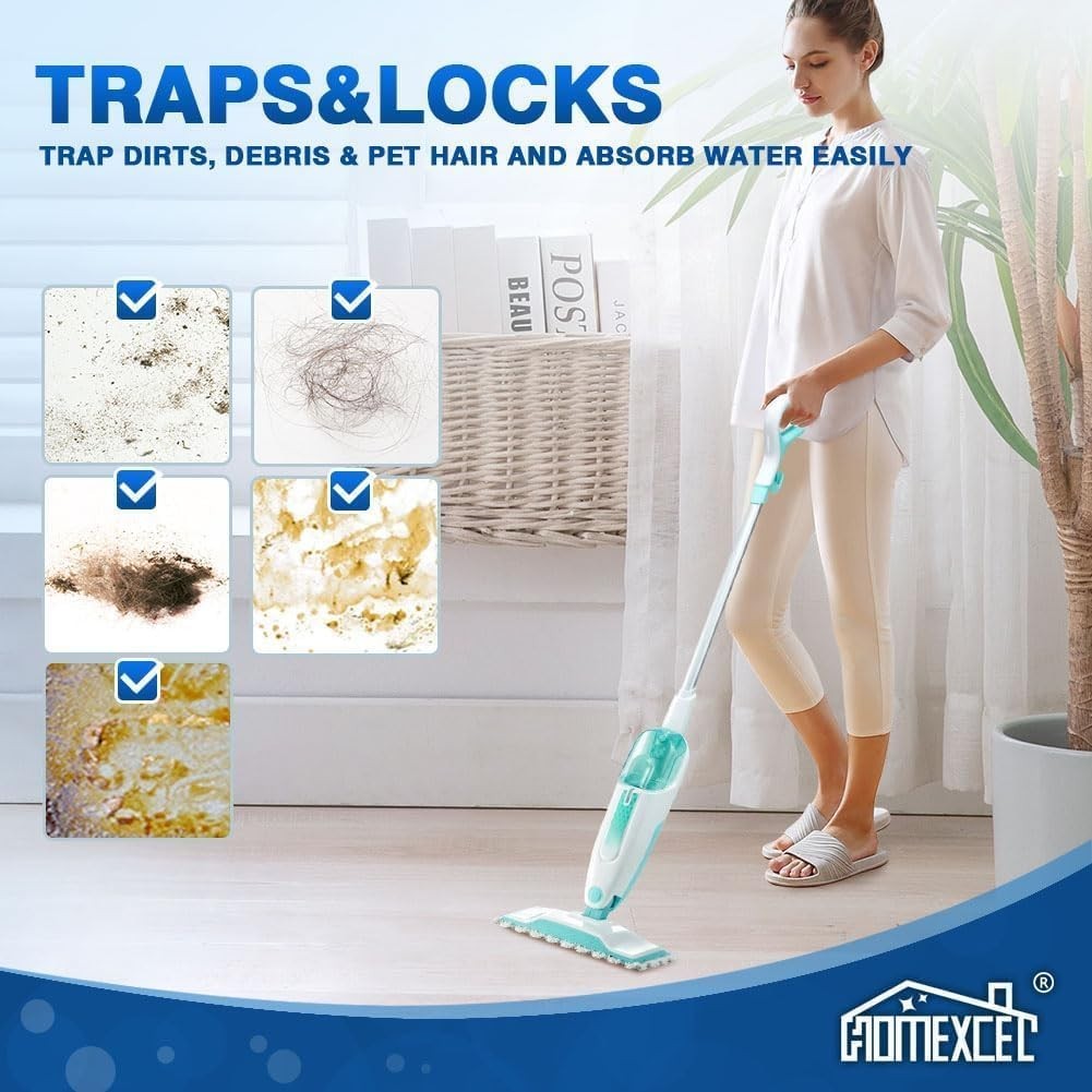 4-Pack Reusable Microfiber Steam Mop Pads for Easy Floor Cleaning – Washable