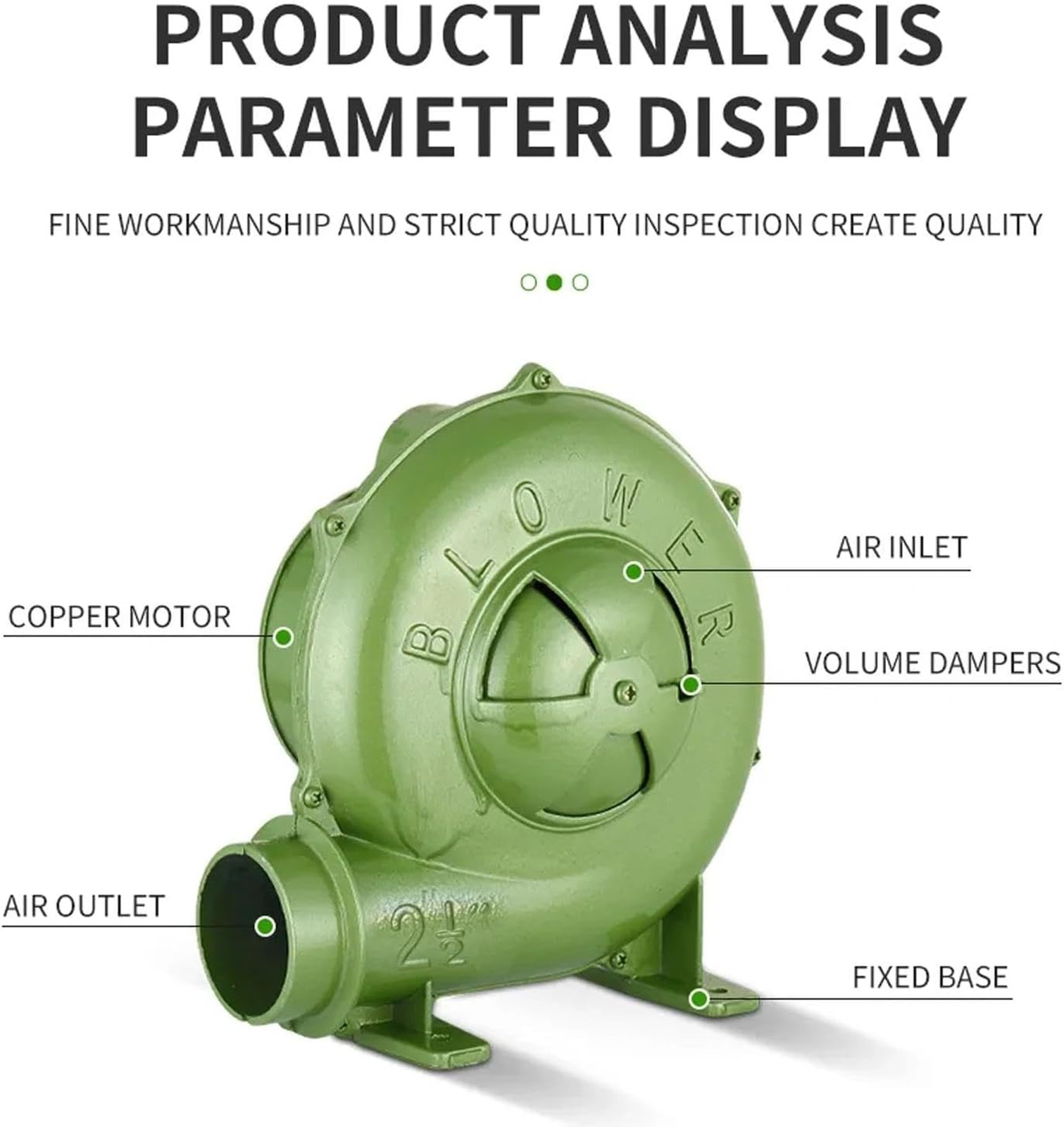 250W Electric Air Blower, Blower Fan for Blacksmith Forge, Centrifugal Fan for