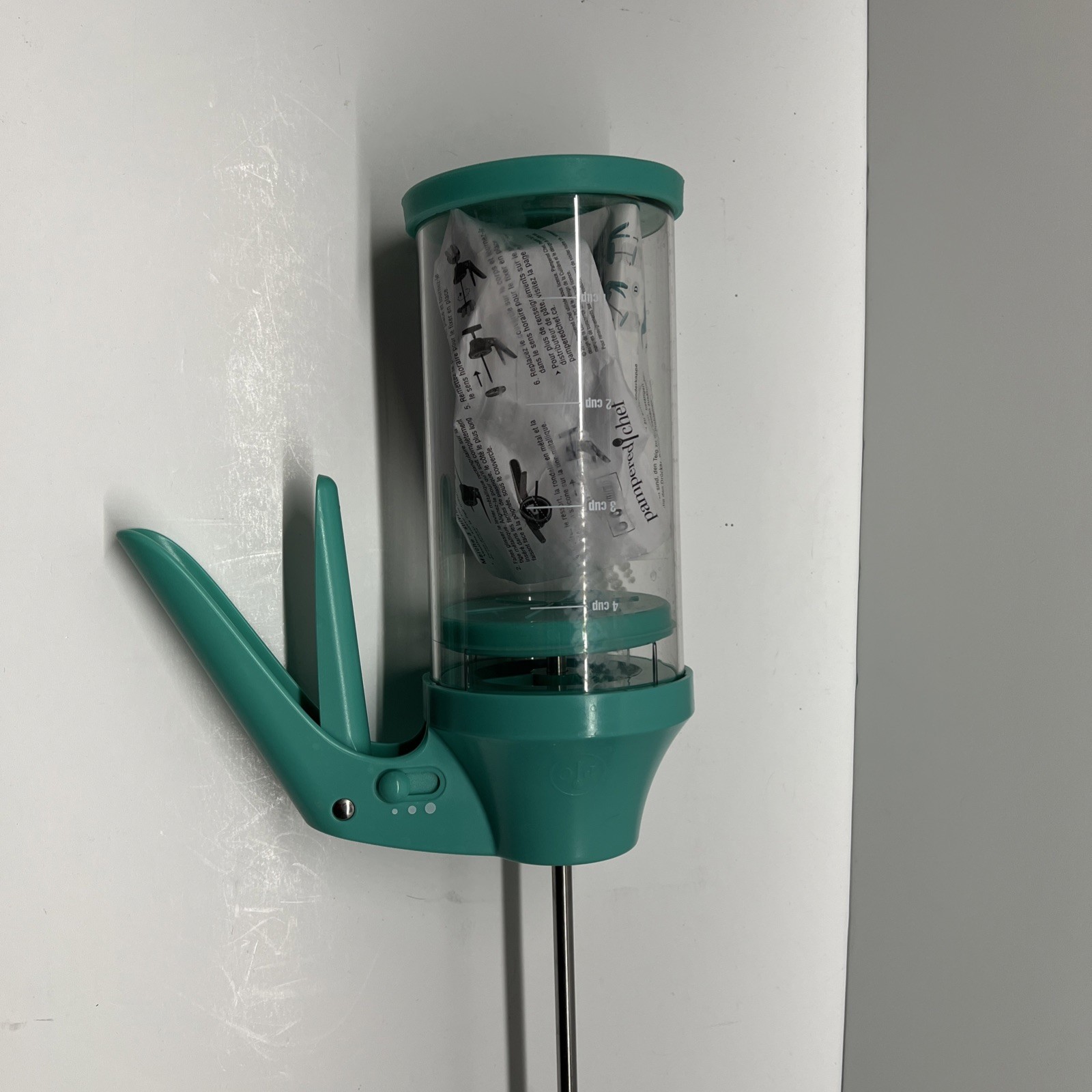 Pampered Chef Batter Mixer & Dispenser Manual Green Plastic/Metal Model 100082