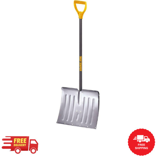 True Temper Snow Shovel 38.3 in. Steel Handle Aluminum Blade Poly D-Grip
