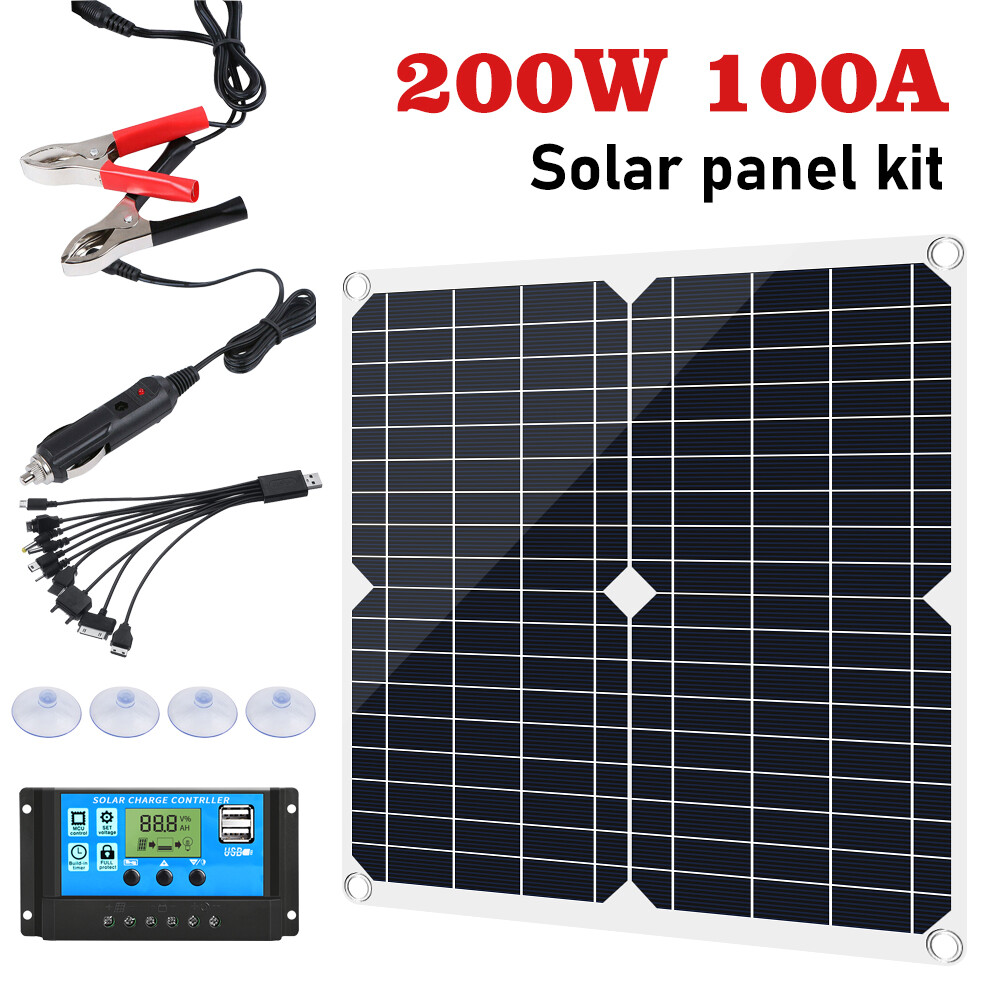16000W Complete Solar Panel Kit Solar Power Generator 100A Home 110V Grid System