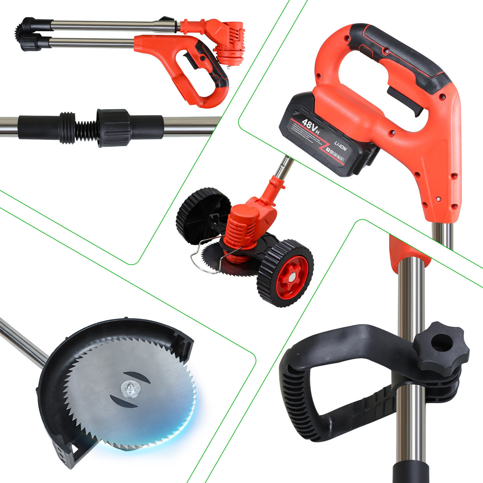 2026New Foldable Cordless Electric Grass String Trimmer Lawn Cutter Brush Mower