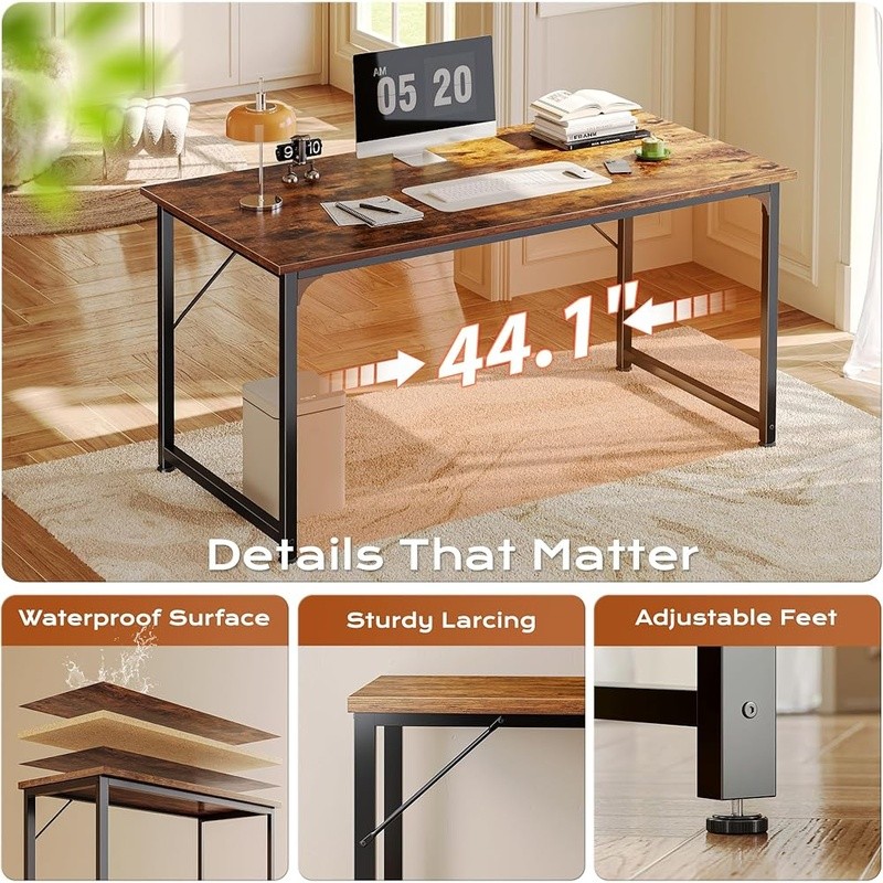 Spacious Computer Desk Home Office Study Space Adjustable Feet Modern Design New