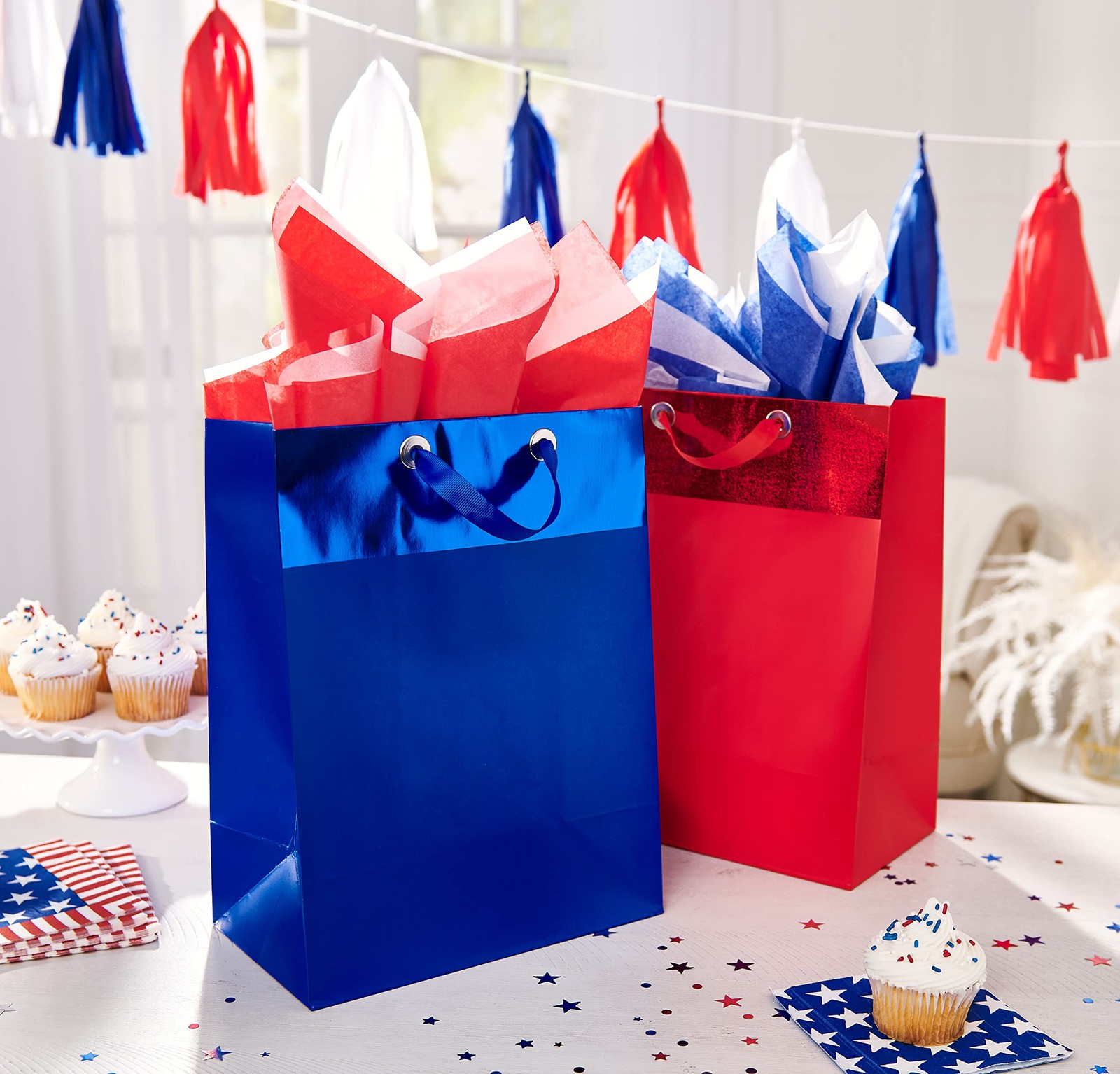 125 Sheets 20 In. X 20 In. Bulk Red, White, and Blue Tissue Paper for All Occasi