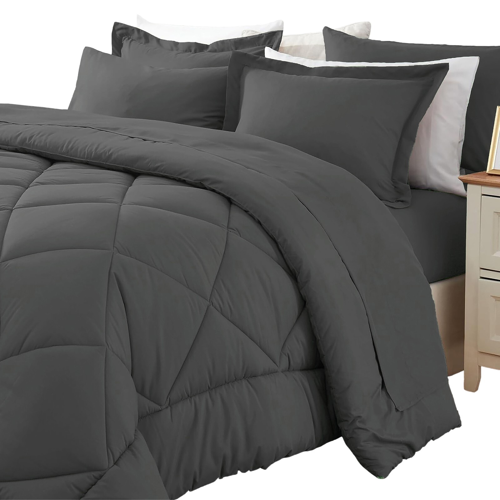 7 Piece Bed in a Bag Microfiber Comforter Set Twin/Queen/King Size Quilt Bedding
