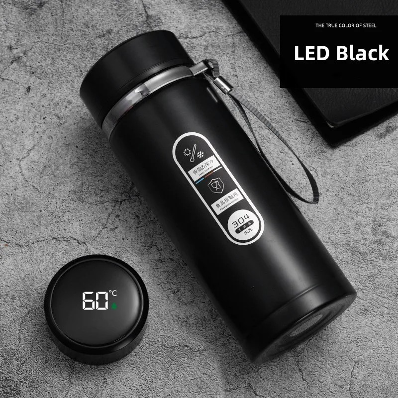 LED Temperature Display Thermos Bottle Stainless Steel Vacuum Flask Portable