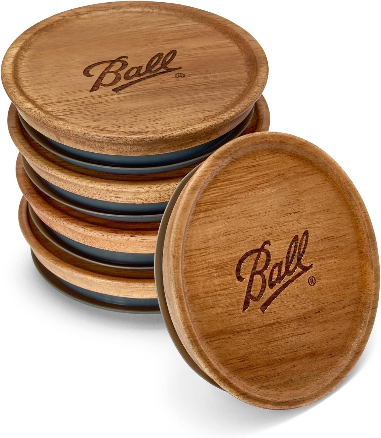 1 Pc or 5 Pack Wooden Jar Storage Lids for Mason Jars Airtight Tops