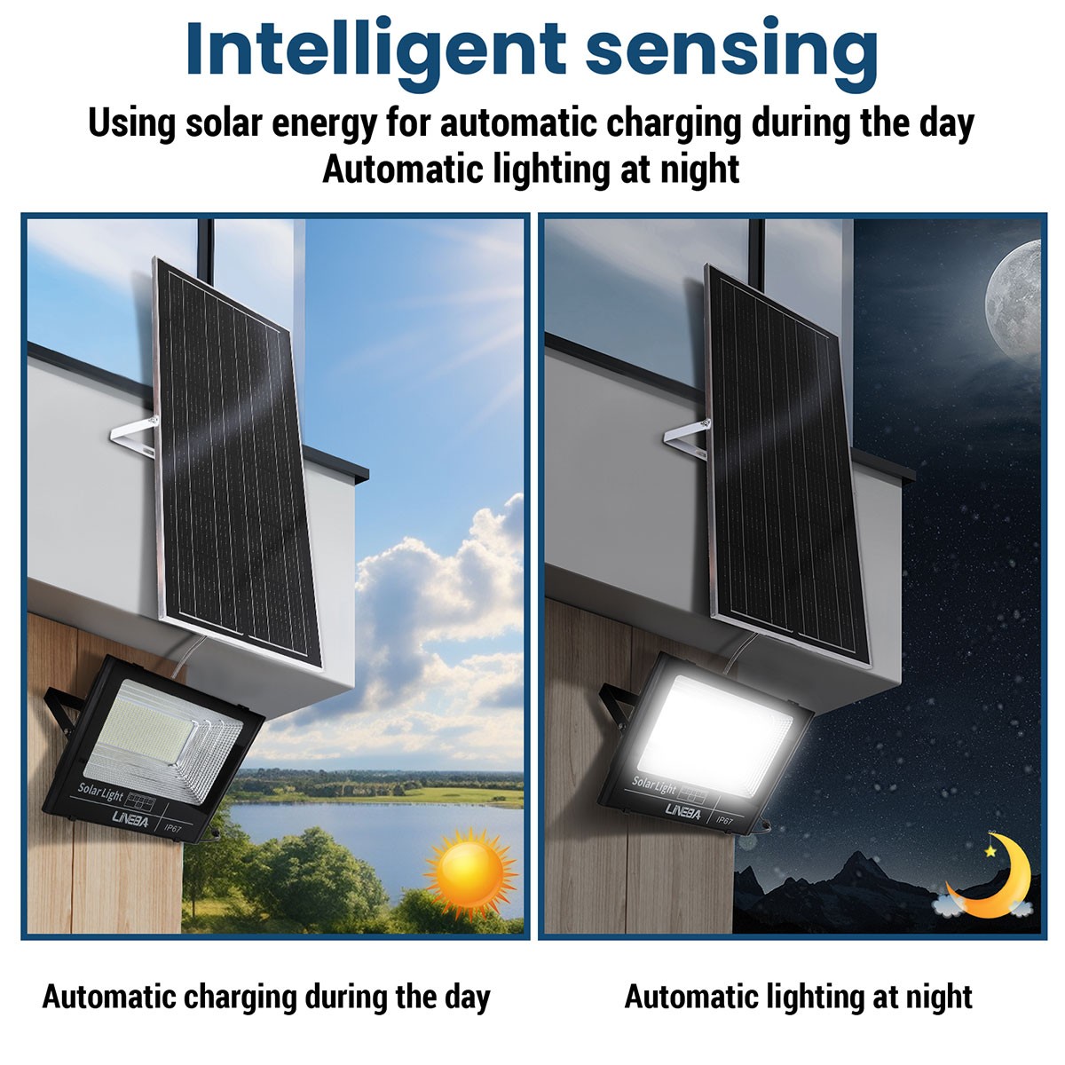 3000W 2000W Solar Lights Outdoor Security Flood Light Dusk to Dawn Solar Lamp