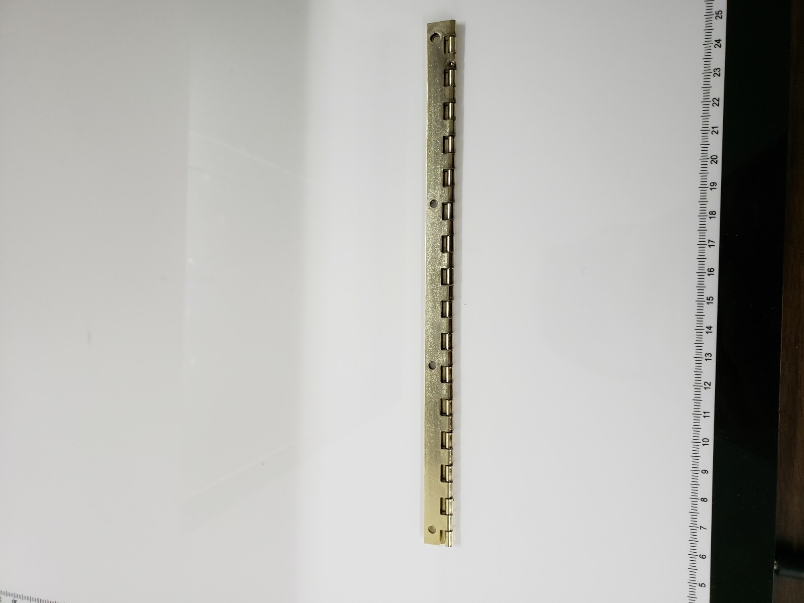 2 piece Brass Plated Hinge 8″ long X .75″ wide with holes