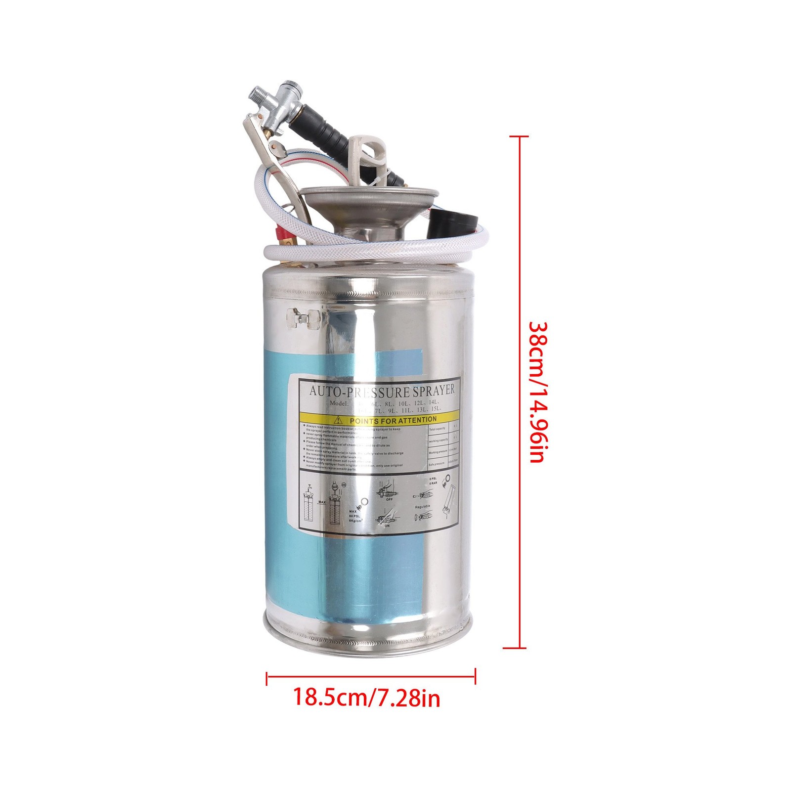 Lawn & Garden Cleaning Stainless Steel Sprayer 1.5 Gallon Hand Pump Sprayer