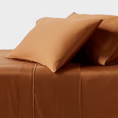 Threshold 320TC Satin 4-Piece Sheet Set Cooling Soft TENCEL Lyocell