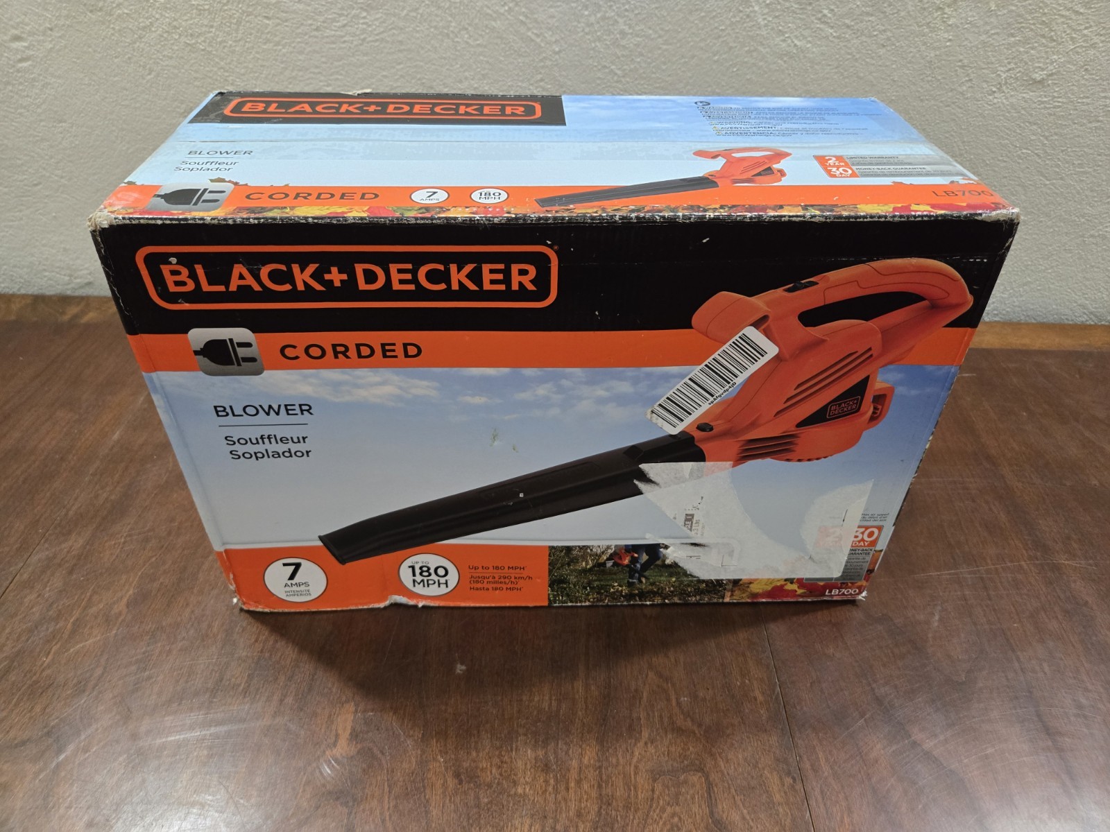BLACK+DECKER LB700 7 Amp Corded Electric Leaf Blower 180 MPH Lawn Yard