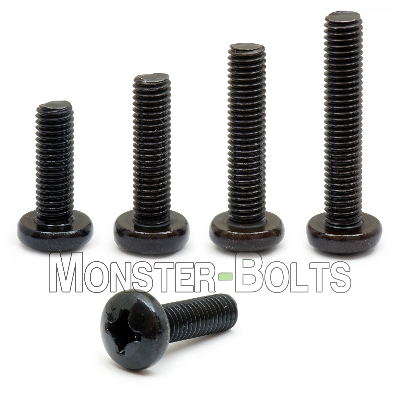 #4-40 Phillips Pan Head Machine Screws, Steel w/ Black Oxide Coarse SAE US Inch