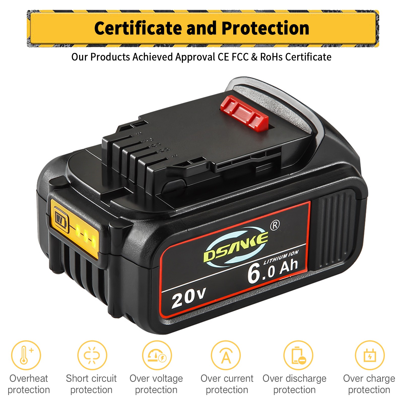 2Pack For DeWalt 20V 20 Volt Max XR 6.0AH Lithium Ion Battery DCB206-2 DCB200-2