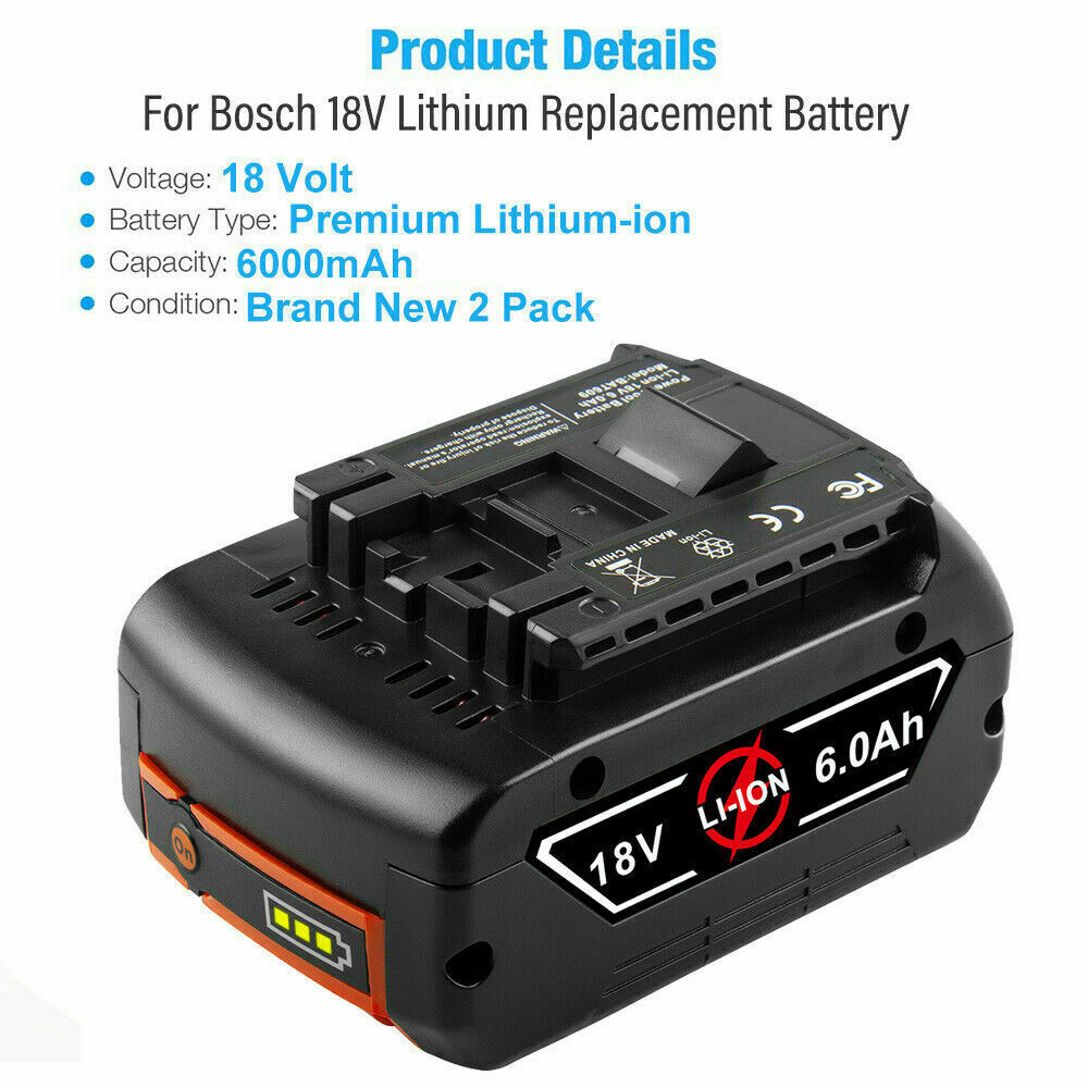 Battery For Bosch 18V 6.5Ah 5.0AH Li-ion BAT609 BAT610G BAT618 BAT620 24618-01