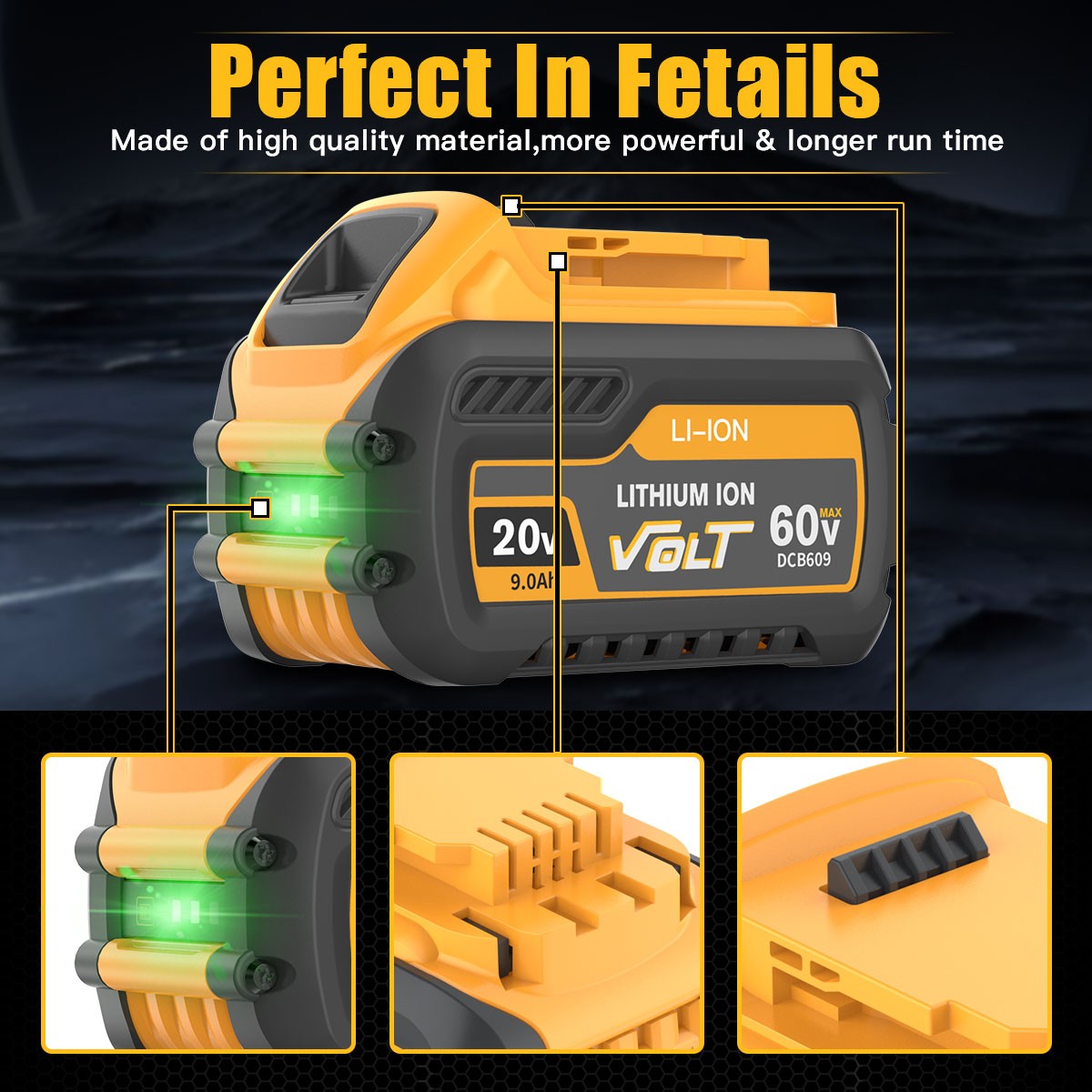 For Dewalt DCB609 20V/60V MAX FLEXVOLT 9Ah 12Ah Lithium-Ion Battery / Charger