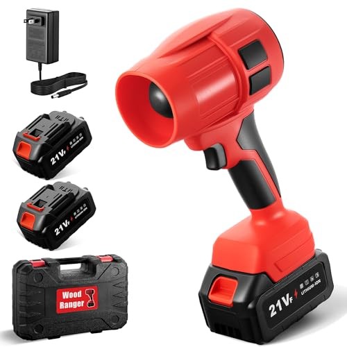 Power Leaf Blower,21V Cordless Leaf Blower, 2X 4.0Ah Batteries Handheld