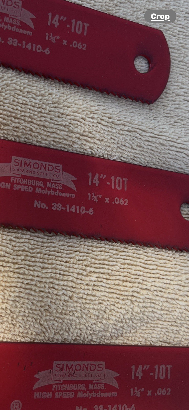 3 Unused Blades Simonds 14”x10T- 1 1/4 X .062 No 33 1420 6