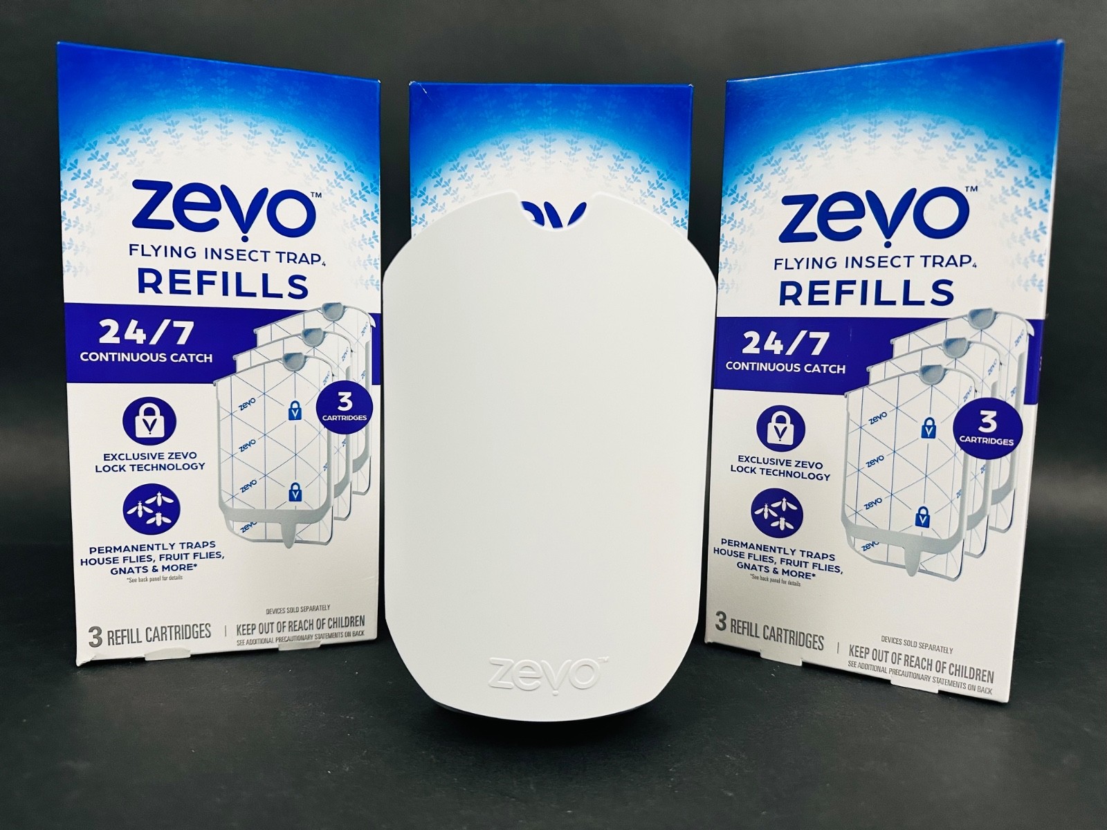 Zevo Flying Insect Trap Starter Kit – 1 Plug-In Device + 9 Refill Cartridges