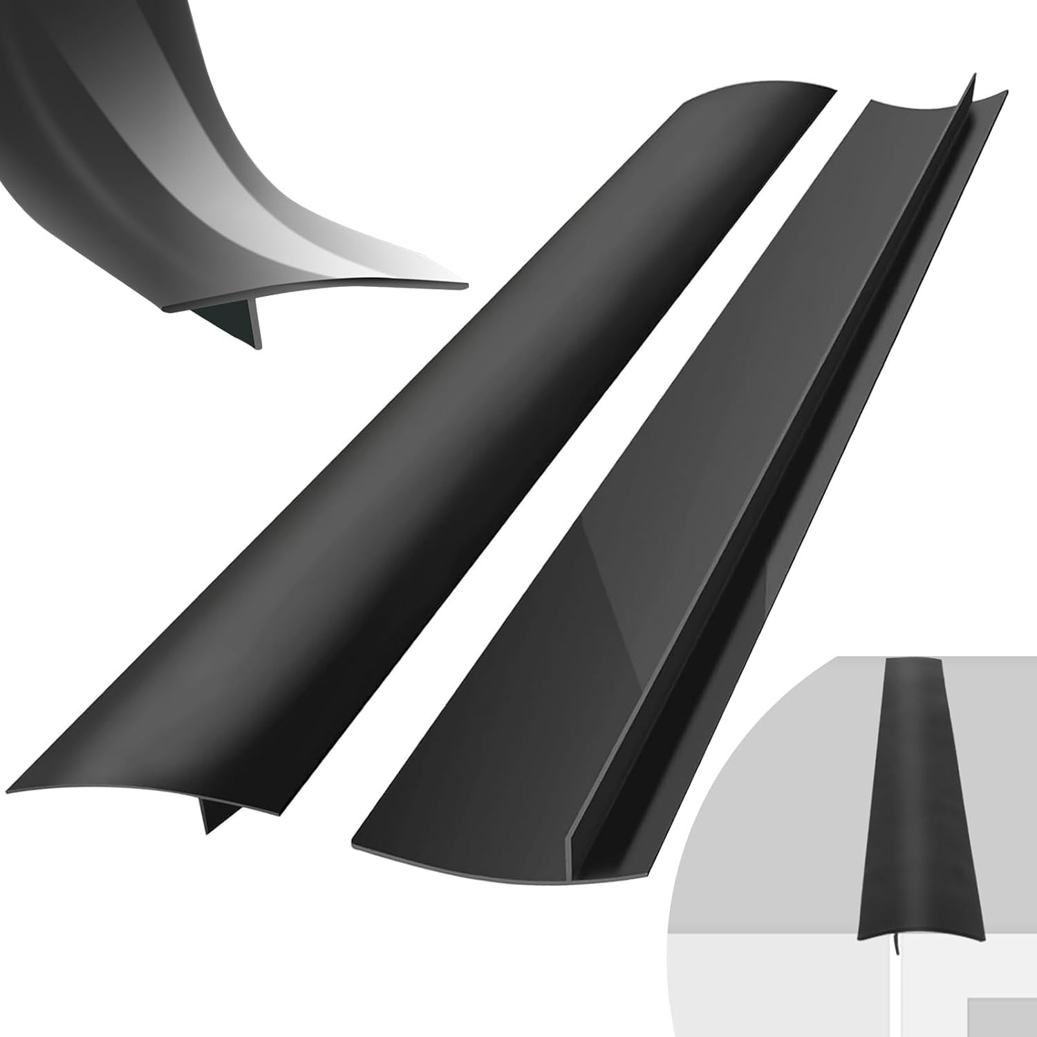 Silicone Stove Gap Cover, 25 inch 2 Pack Kitchen Stove Side Guards，Easy to Clean