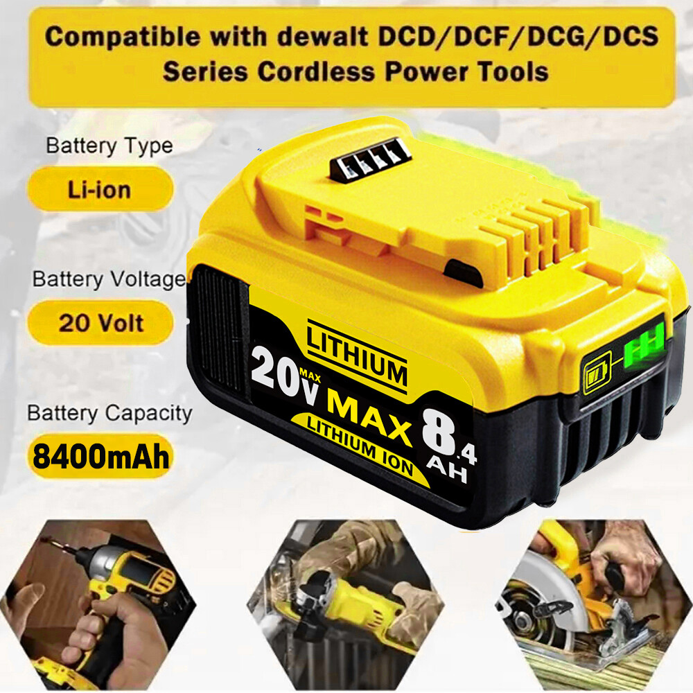 2Pack 8000mAh Lithium Battery For DeWalt 20 Volt Max 8.0AH DCB205 DCB206 DCB200
