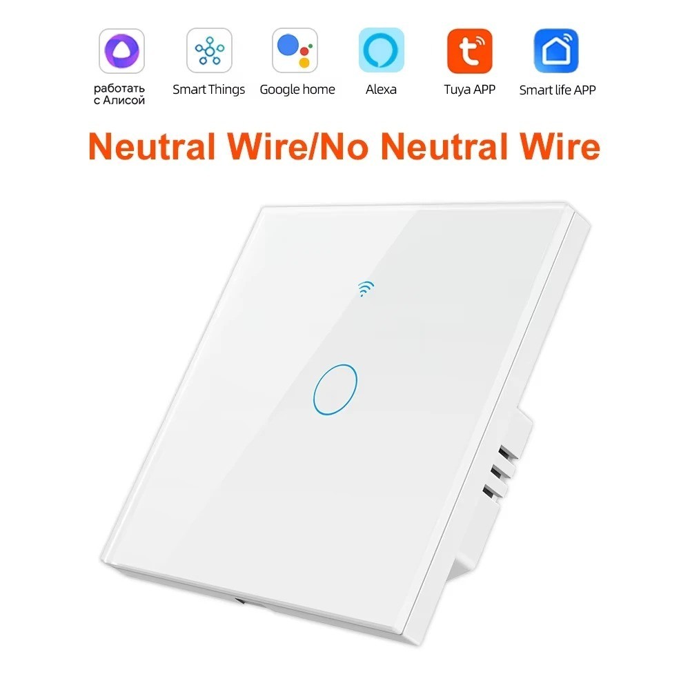 1/2/3/4 Gang WiFi Smart Wall Touch Light Switch Glass Panel For Alexa/Google APP