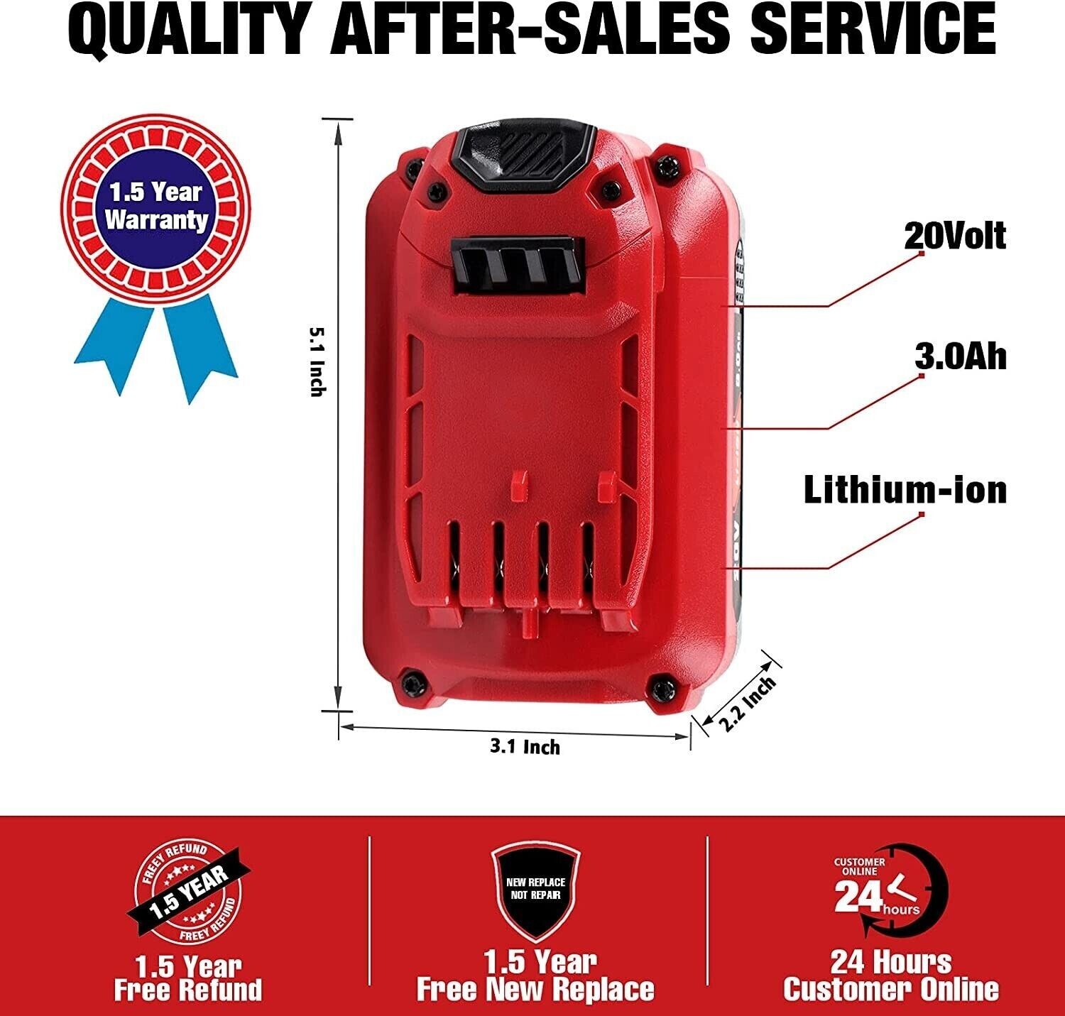 NEW FOR Craftsman CMCB202 V20 20 Volt Lithium ion Li-ion Battery 3.0 AH CMCB201